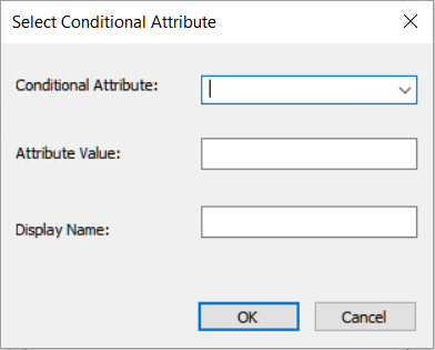 Selecting an attribute from the Select ConditionalAttributedialog