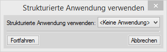 Auswählen der zugeordneten strukturierten Anwendung beim Speichern eines XML-Dokuments: