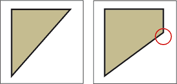 Polygon im ursprünglichen Zustand und Hinzufügen einer Ecke