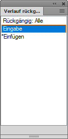 Zuletzt ausgeführter Befehl, der im Pod „Verlauf“ markiert ist.