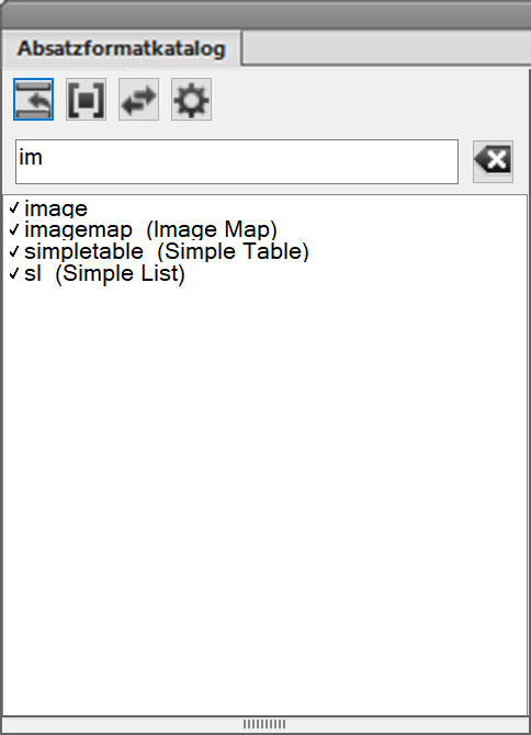 Einfacheres Suchen nach Elementen im Fenster „Elemente“ mit der Suchleiste