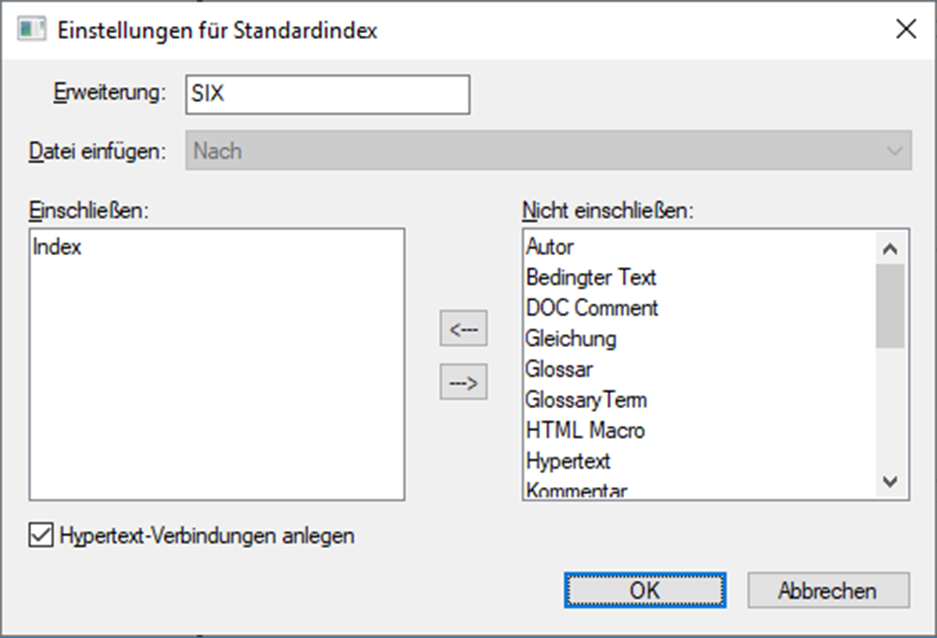 Generieren eines Index für ein Buch in FrameMaker