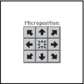 Positionierung eines ausgewählten Ausdrucks mithilfe eines Feinpositionierungpfeils