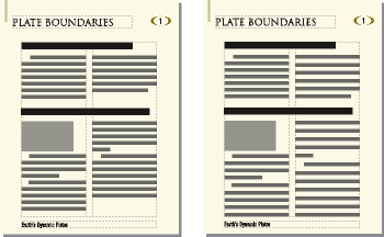 Vor und nach dem Höhenausgleich von Text mit Verbinden