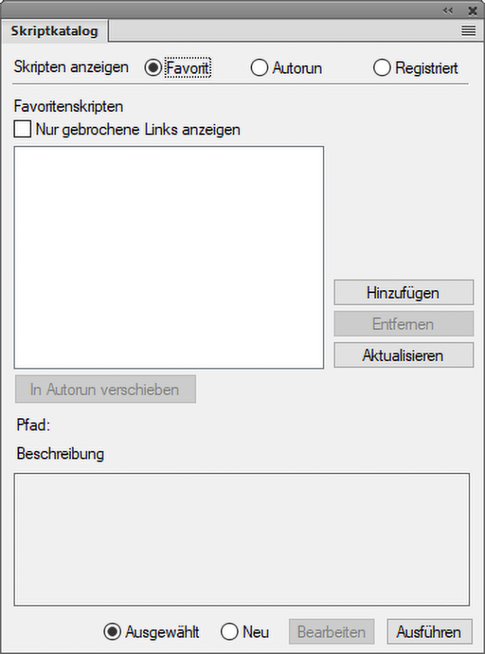 Verwalten von Skripten in FrameMaker mithilfe der Skriptbibliothek