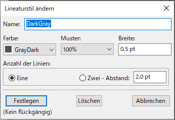 Dialogfeld „Lineaturstil ändern“ in Adobe FrameMaker