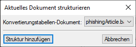 Dialogfeld „Aktuelles Dokument strukturieren“