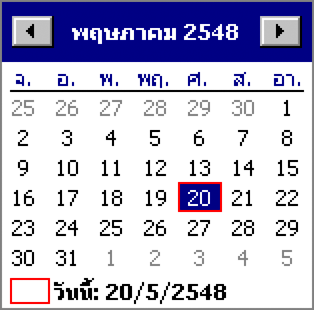 Beispielsweise ist der Wert des Datums-/Uhrzeitfelds 20/05/AD05.