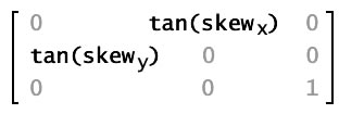 Matrix notation of skew function properties