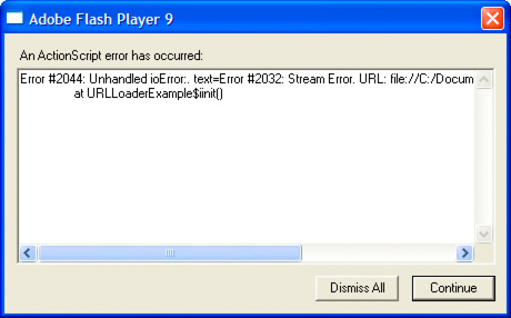adobe flash actionscript 3.0 output message