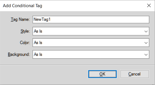 Add Conditional Tag dialoginFrameMaker