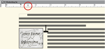 Graphic extending beyondfirst-line indent