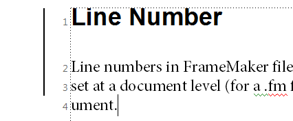 Line numbers and change bars in a FrameMakerfile