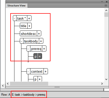 Status bar breadcrumb in FrameMaker structuredauthoring