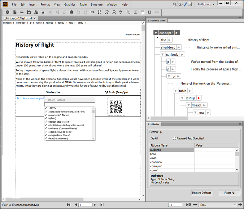 WYSIWYG viewof your structured FrameMaker documents in Author View of FrameMaker