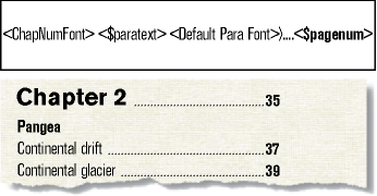 Changingthecharacterformatofentriesinthereference pageand the resultingTOC