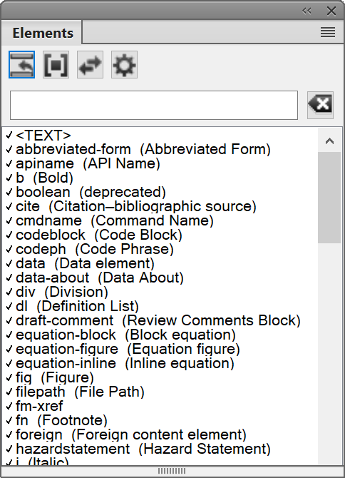 Elements podin FrameMaker