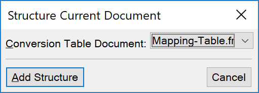 Structure Current Document dialog