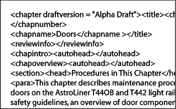 View and edit markup in an SGML file