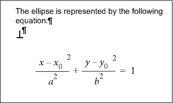 Insert a math element in the equation