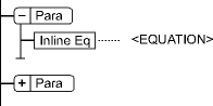Equation elementin the structured view of the document