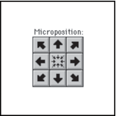 Positioning a selected expression using a Micropositioningarrow