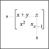 Align the cellsin each row of a matrix along their center and baselines