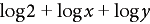 Selectedexpression to rewritethelogarithm of a product