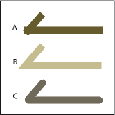 Intersections created by using projecting, butt, and roundline cap styles