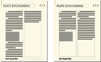 Examples of text balancing on and off across columns