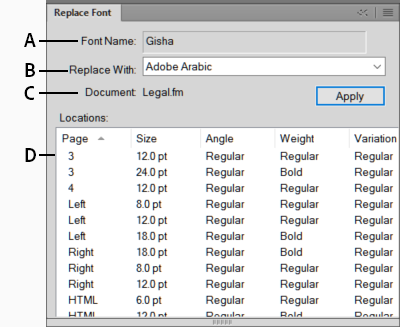 Replace a font using the Replace Font pod