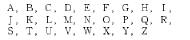 Fixed-width uppercase Roman alphabets