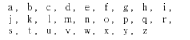 Fixed-width lowercase Roman alphabets
