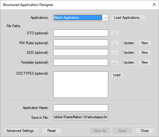 Using the Structured Application Designer in FrameMaker