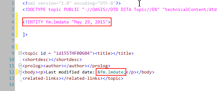 Insertingvariables in XML