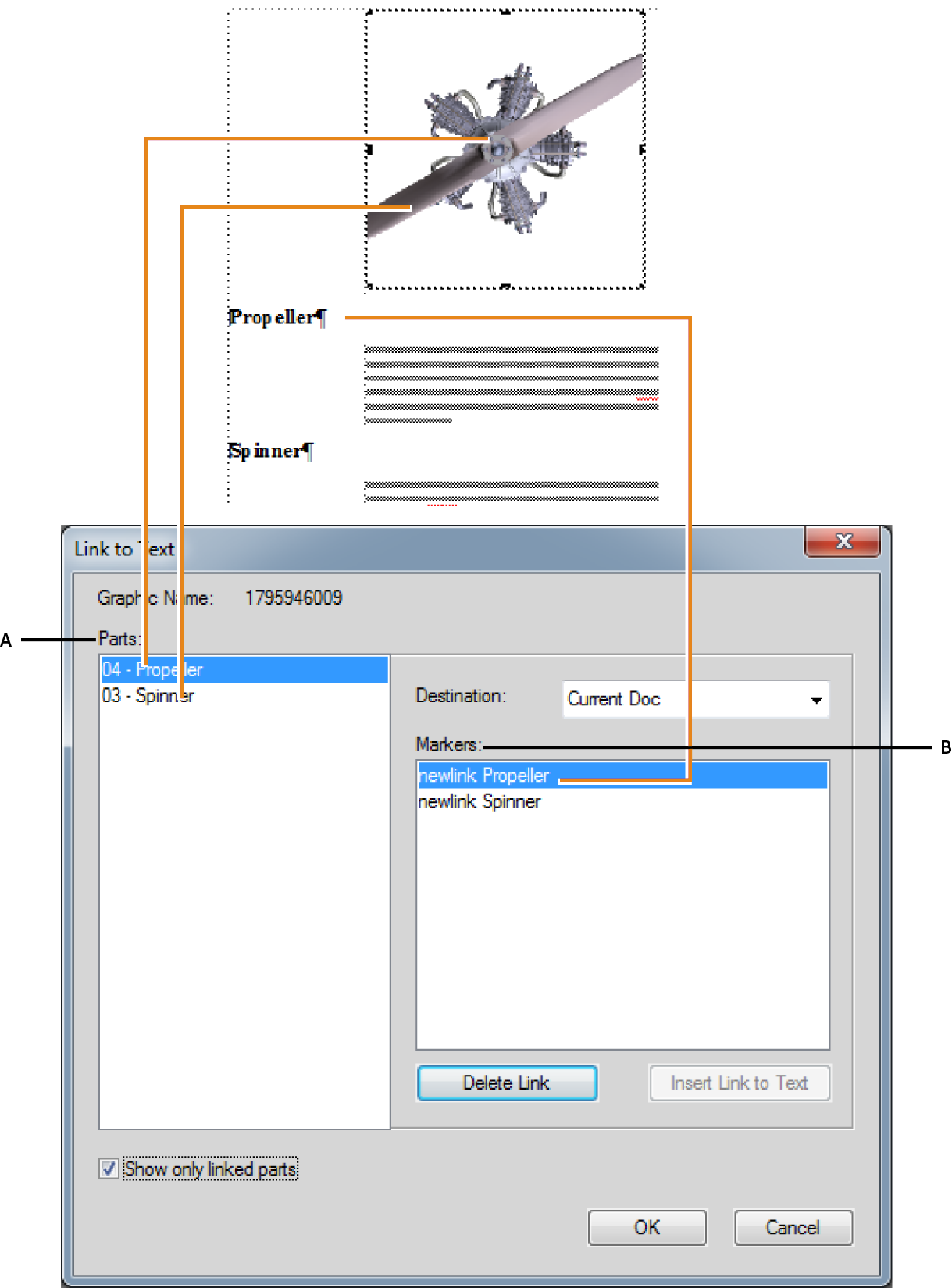 Linking 3D object parts