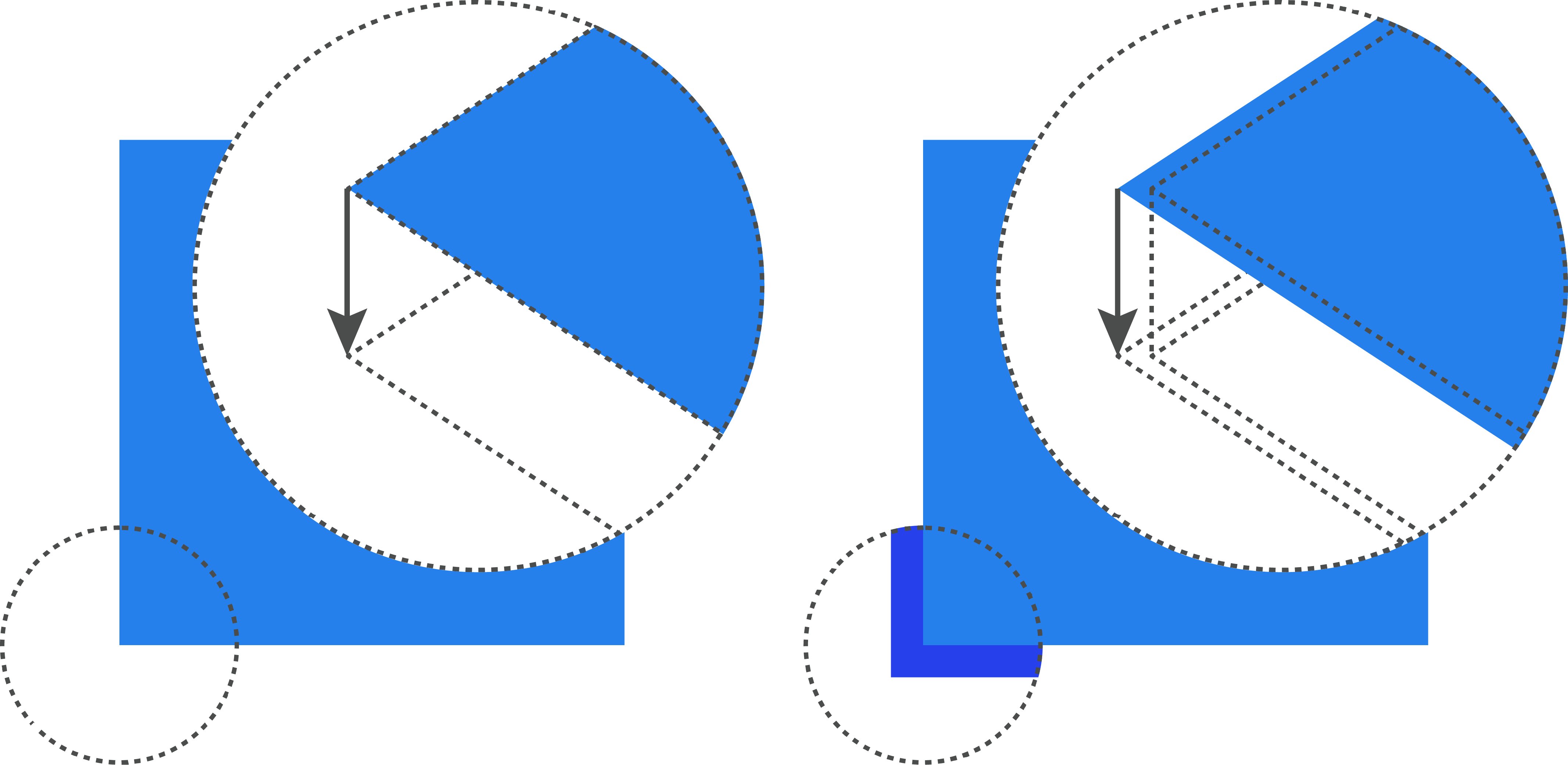 Illustration showing objectwithout trapping and with trapping