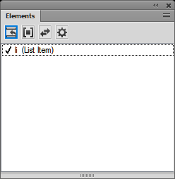 Elements Catalog showing the valid element at a location