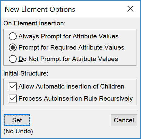 New ElementOptions Dialog in Adobe FrameMaker