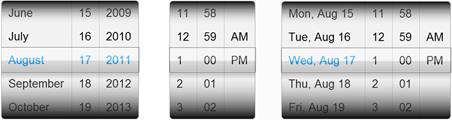 DateSpinner types