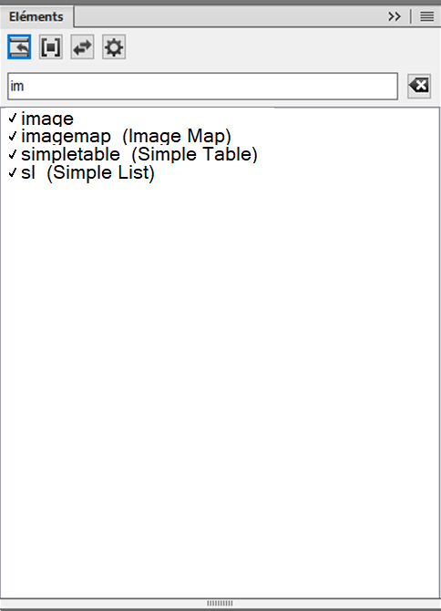 Trouvez plus facilement des éléments dans le conteneur Eléments grâce à la barre de recherche