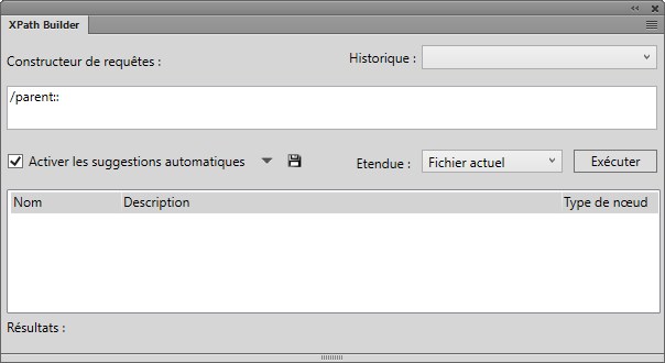 Conteneur XPath Builder dans FrameMaker
