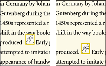 Interligne fixe activé et désactivé pour les cadres ancrés en ligne