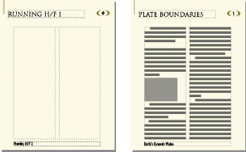 Maquette et page courante dans FrameMaker