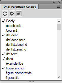Appliquer les balises de paragraphe en utilisant le catalogue de paragraphes