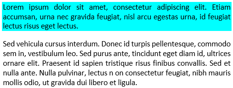 Couleur d’arrière-plan de la zone qui entoure le paragraphe