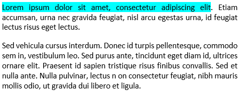 Couleur d’arrière-plan d’une partie de texte spécifique dans un paragraphe