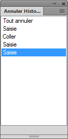 La commande la plus récente mise en évidence dans le conteneur Historiques des annulations