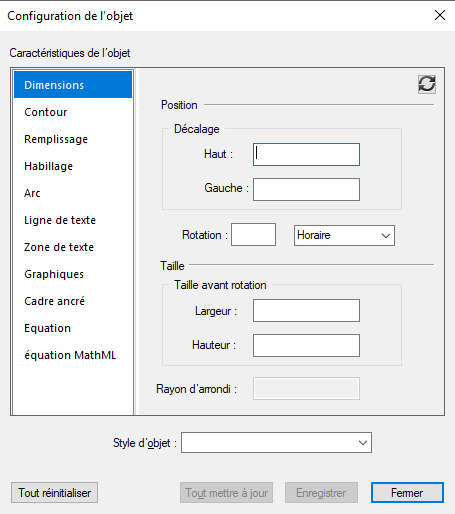 Configuration de style d’objet dans Adobe FrameMaker