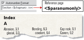 Composante de numérotation automatique des paragraphes au moyen des numéros de section et index obtenu